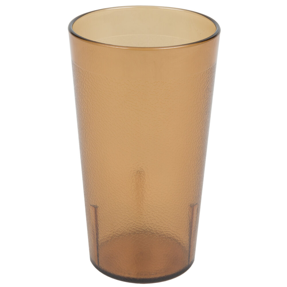 Cambro 1200P2153 Colorware 12.6 oz. Customizable Amber SAN Plastic Tumbler - 24/Case