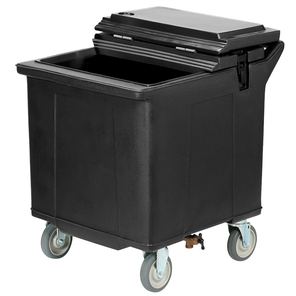 Carlisle IC225403 Black Cateraide™ 125 lb. Mobile Ice Bin with 4 Swivel Casters