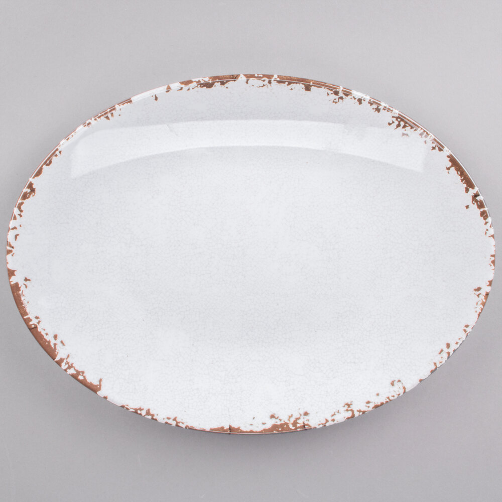 GET OP-1518-TC Osslo 15" x 11" Tuscan Flare Oval Melamine Platter - 6/Case