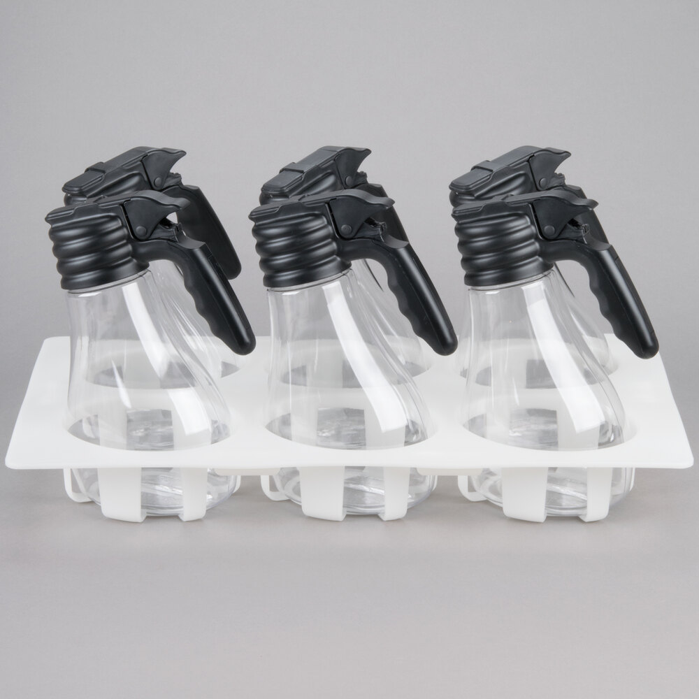 Tablecraft N481 Tritan™ 48 oz. Dispenser Set with White Tray