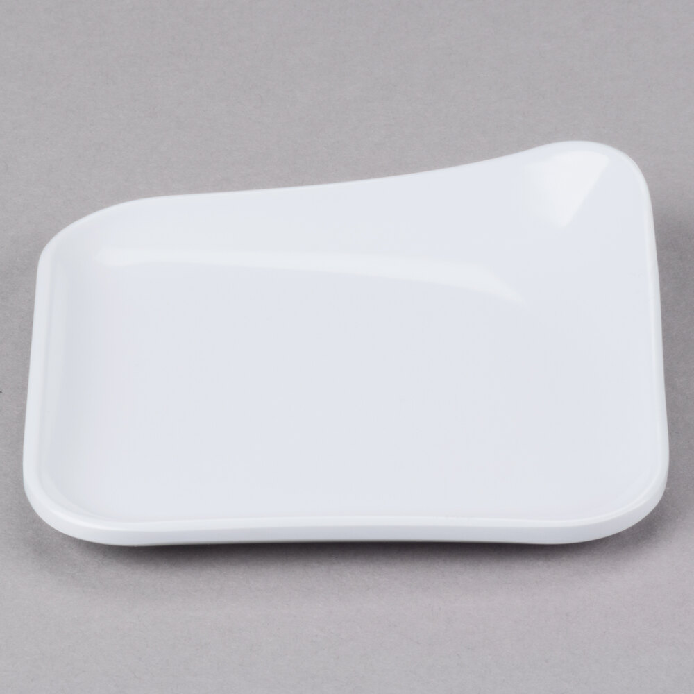 GET PP-44-W Osslo 4" White Square Melamine Plate with Raised Corner - 48/Case