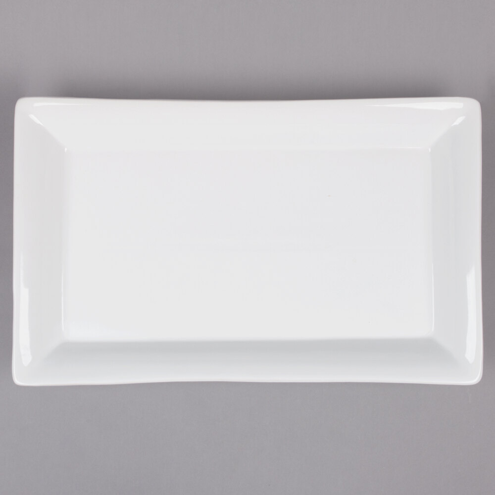 American Metalcraft Prestige CER21 21" x 13" White Rectangular Stoneware Platter