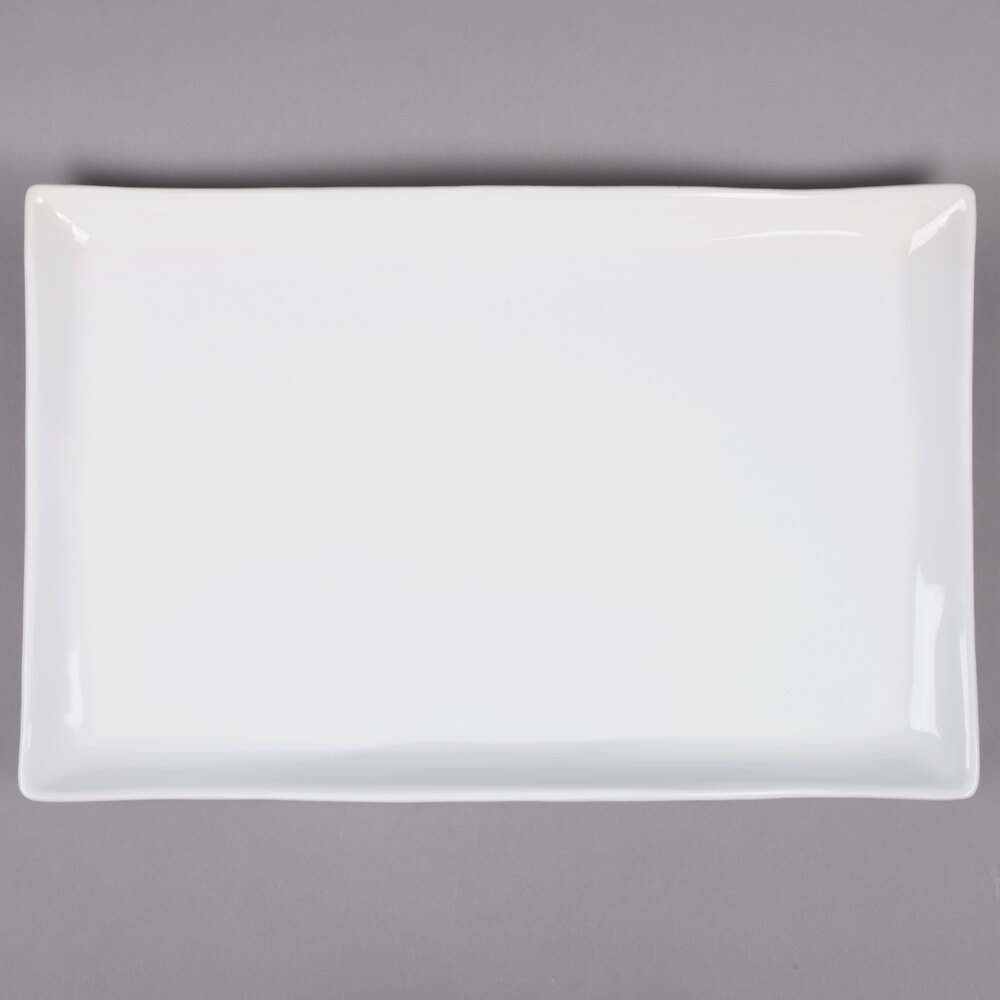 American Metalcraft Prestige CER25 21" x 13 1/2" Wavy Rectangular Stoneware Platter