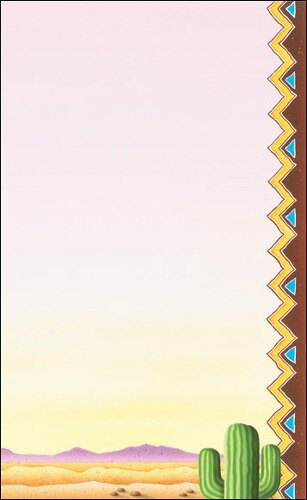 Choice 8 1/2" x 11" Menu Paper - Southwest Themed Cactus Design Right Insert - 100/Pack