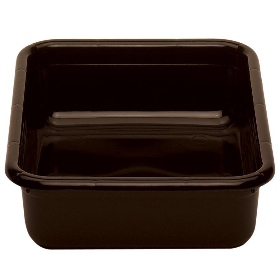 Cambro 1520CBPF131 Poly Cambox 20" x 15" x 5" Dark Brown Polyethylene Bus Tub with Flat Bottom