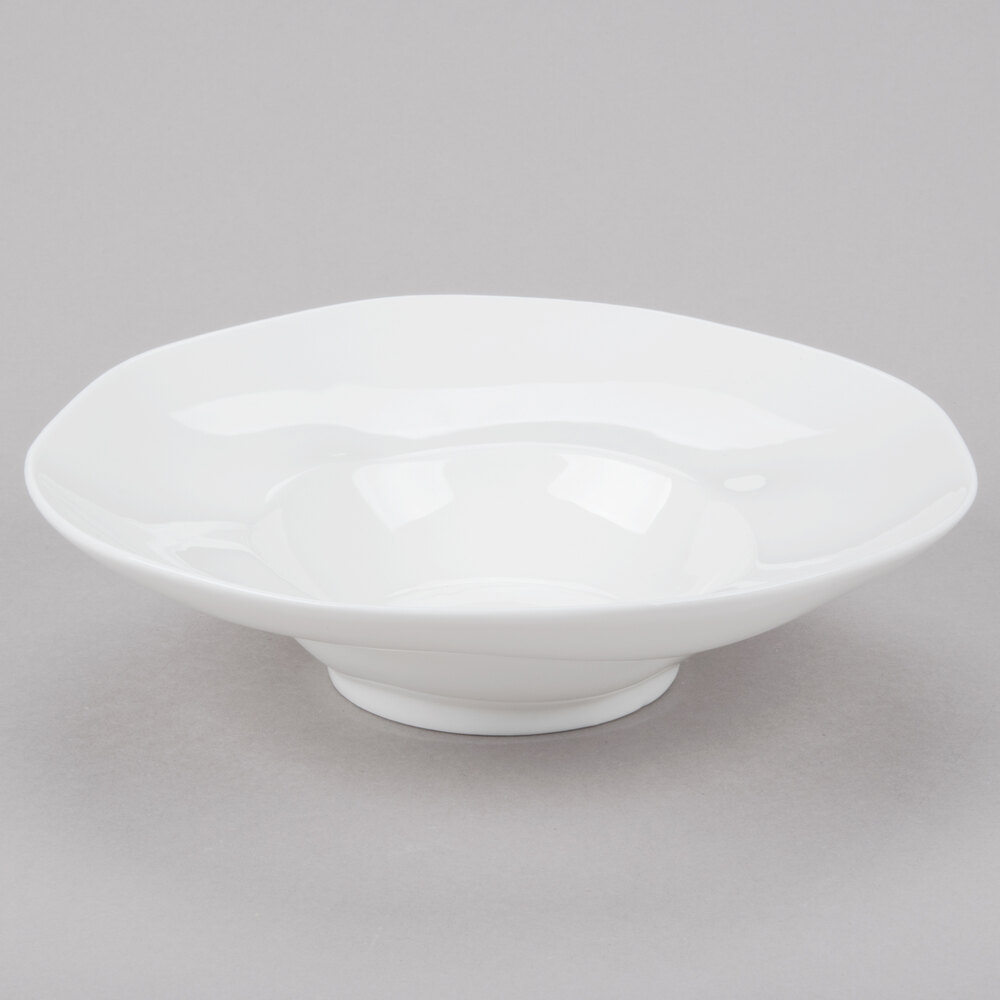 10 Strawberry Street P4316 Izabel Lam Ripples 10 oz. Bright White Large Porcelain Pasta Bowl - 12/Case