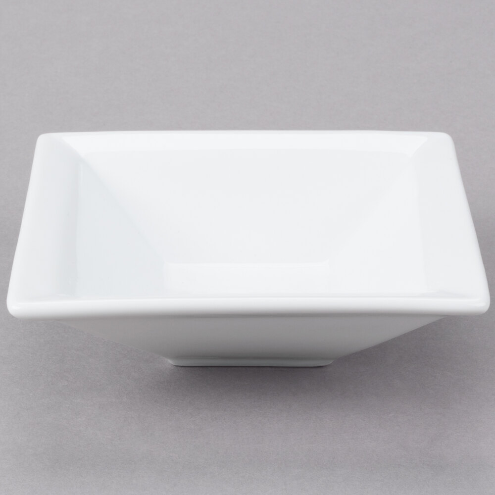 Libbey Slate 5.5 oz. Ultra Bright White Wide Rim Square Porcelain Fruit Bowl - 36/Case