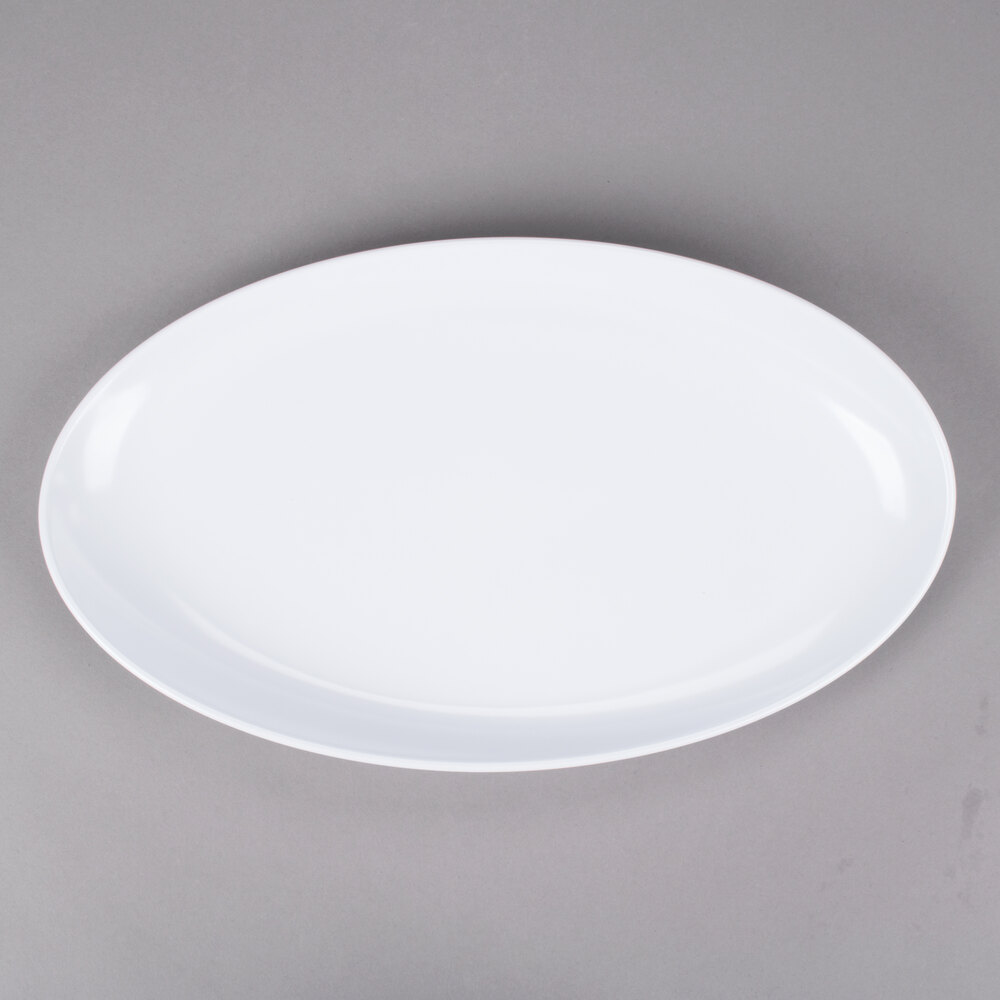 GET OP-1710-W Osslo 17" x 10" White Oval Melamine Platter - 6/Case