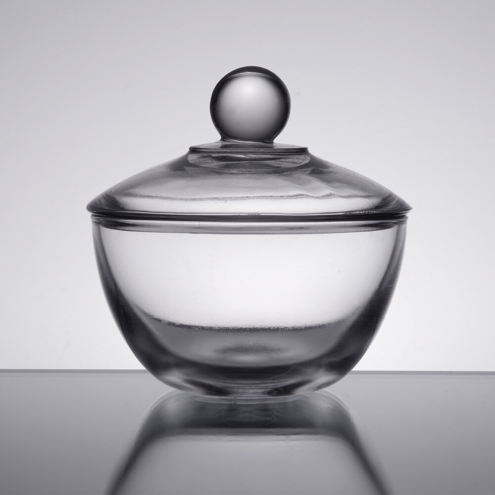 Anchor Hocking 64192B 8 oz. Glass Sugar Bowl with Lid - 4/Case