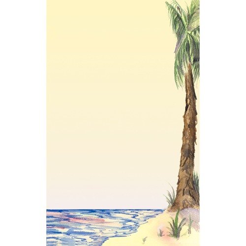 Choice 8 1/2" x 14" Menu Paper - Tropical Themed Palm Tree Design Right Insert - 100/Pack