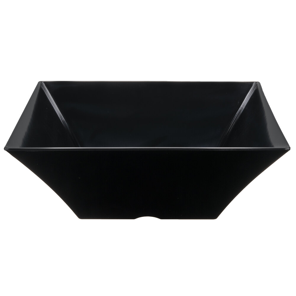 Tablecraft BKMB166 Frostone 13.25 Qt. Black Square Melamine Bowl