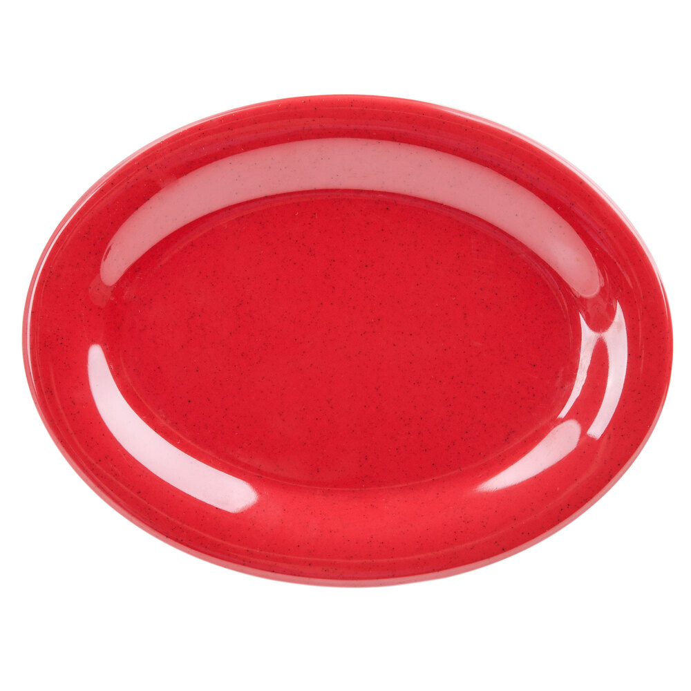 GET OP-950-RSP Red Sensation 9 3/4" x 7 1/4" Oval Platter - 24/Case