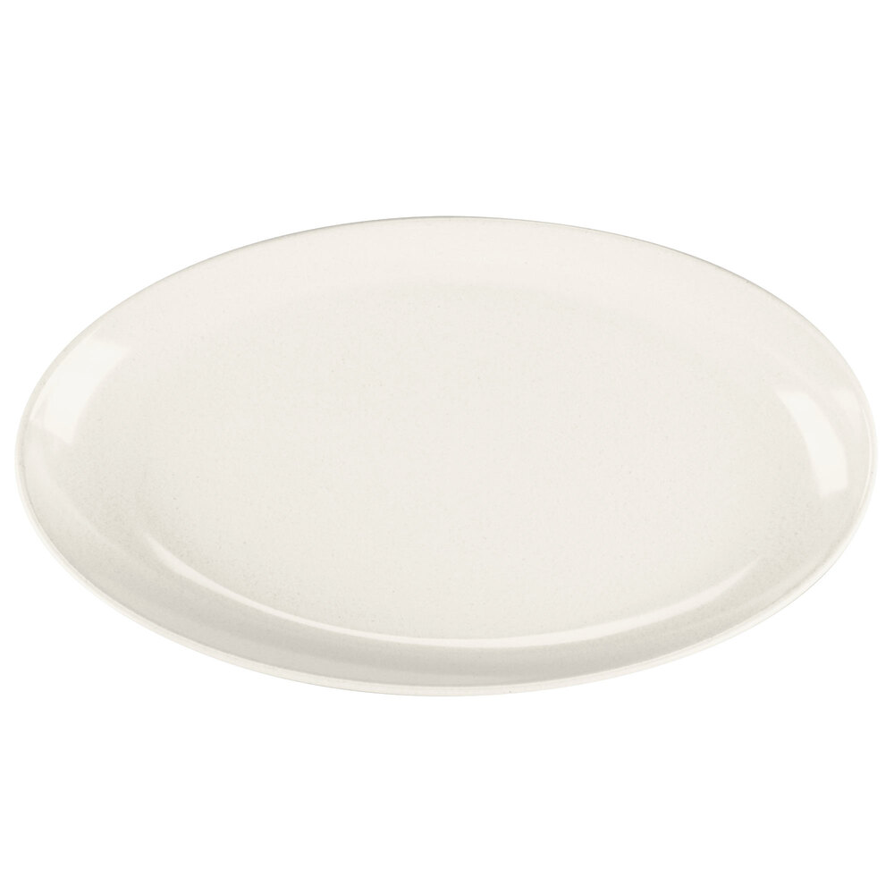 GET OP-1690-AW Osslo 16" x 9" Ivory (American White) Oval Melamine Platter - 6/Case
