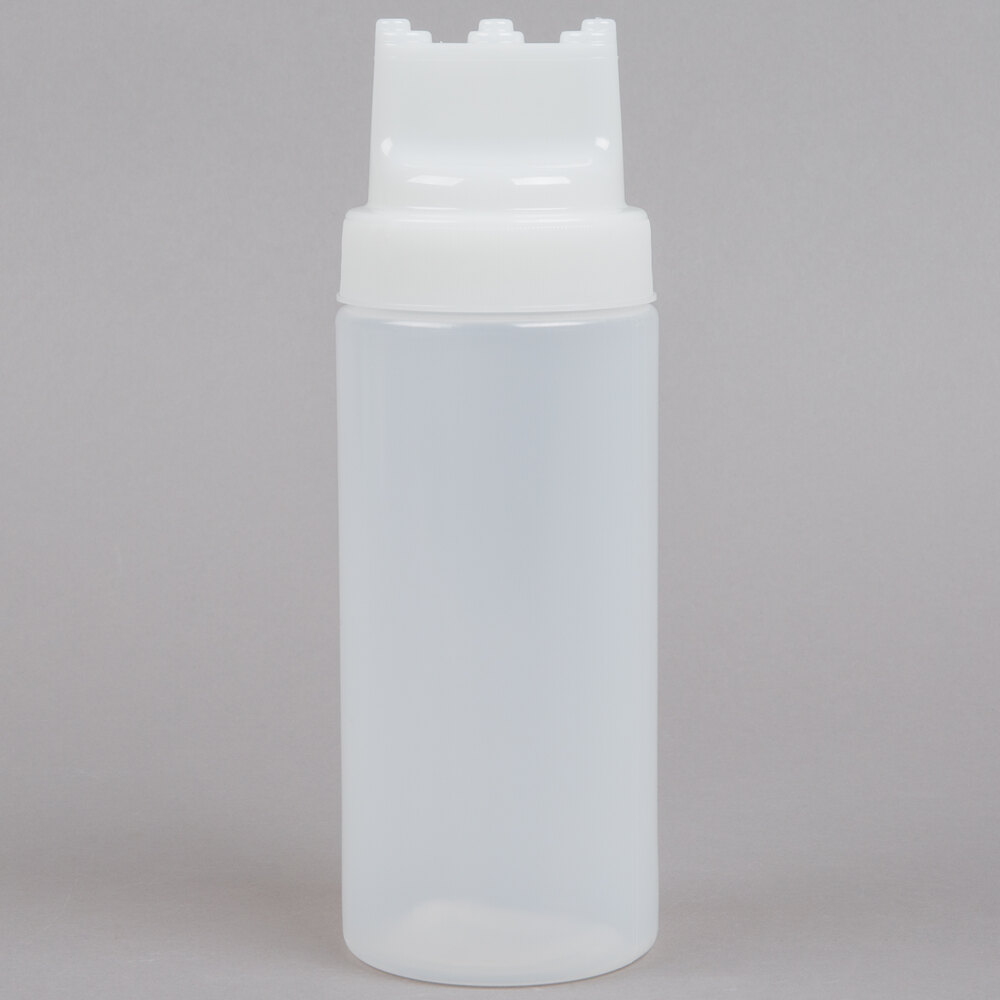 Tablecraft 11663C3 16 oz. SelecTop Wide Mouth Squeeze Bottle with 3 Tips - 12/Pack