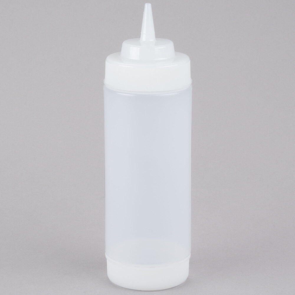 Tablecraft 11663CF 16 oz. SelecTop Wide Mouth Dualway First In First Out "FIFO" Squeeze Bottle with Cone Tip Opening - 12/Pack