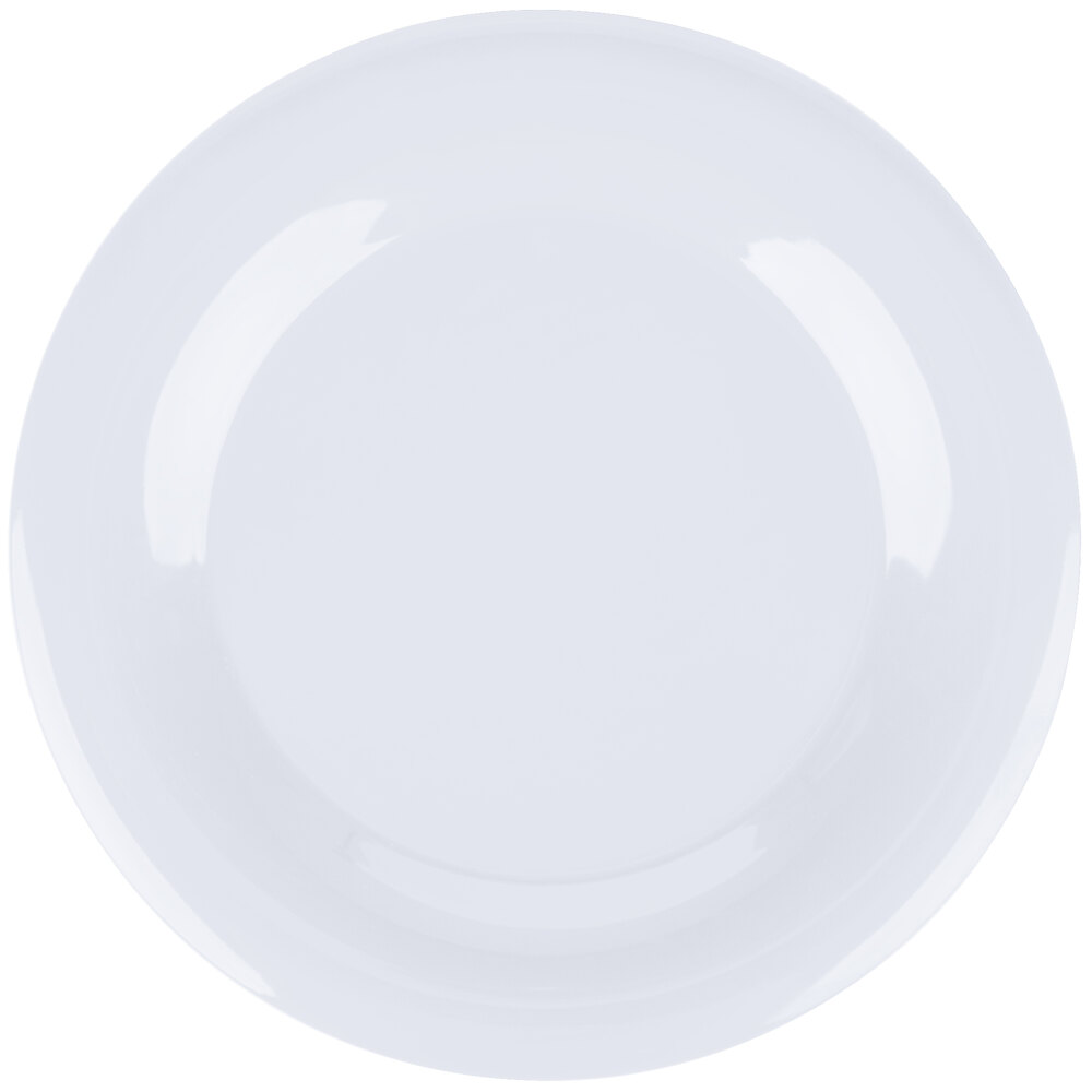 Carlisle 3302402 Sierrus 12" White Wide Rim Melamine Plate - 12/Case