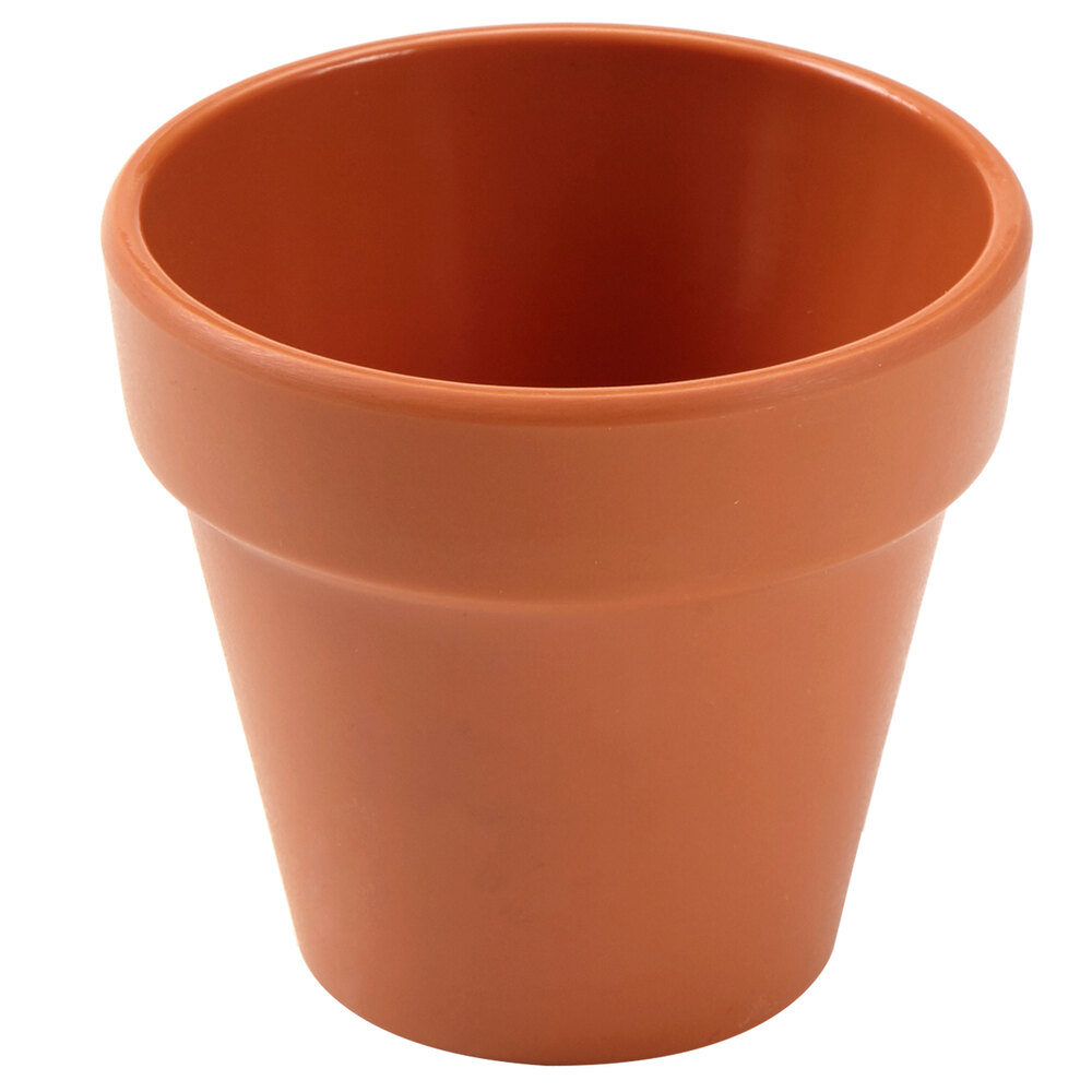 American Metalcraft MELPOT2 2 oz. Terra Cotta Melamine Pot - 4/Case