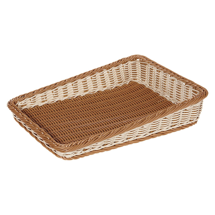 GET WB-1514-TT Designer Polyweave 23 1/2" x 17 1/2" Two-Tone Cascading Plastic Basket - 6/Pack