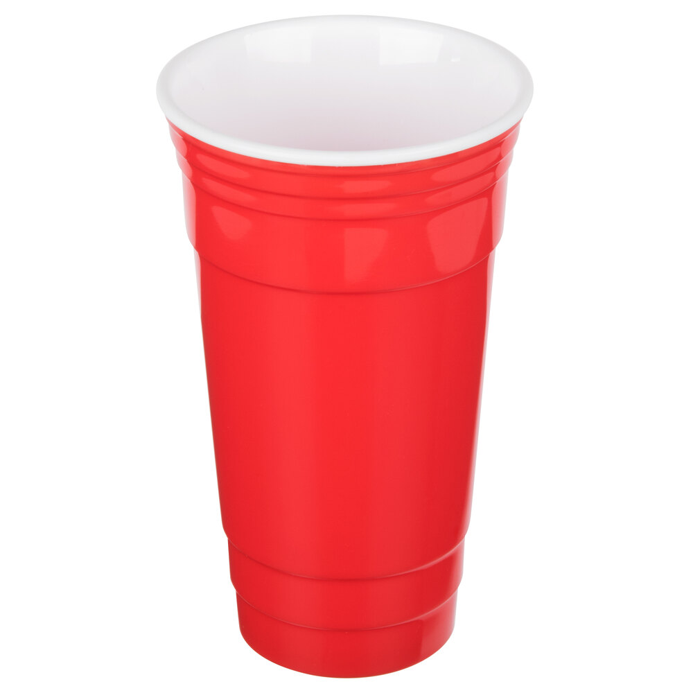 GET SC-32-R To-Go 32 oz. Red Customizable Plastic Reusable Tumbler - 24/Case