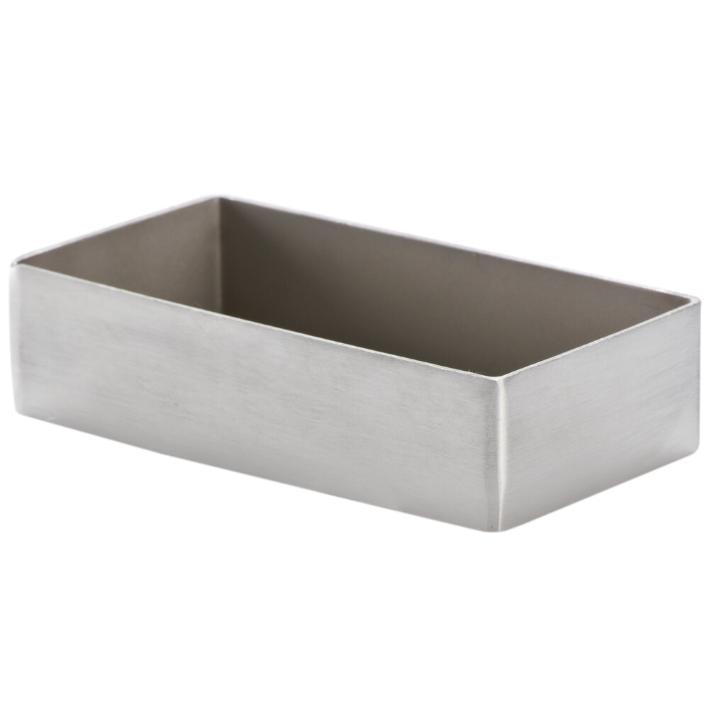 American Metalcraft SSPT3 4 1/4" x 2 1/4" Rectangular Satin Finish Stainless Steel Sugar Packet / Cube Holder