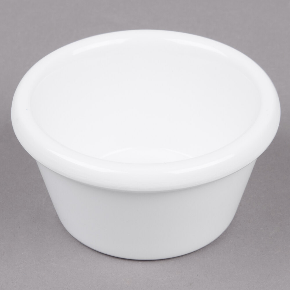 Carlisle 2 oz. White Smooth Melamine Ramekin - 72/Case