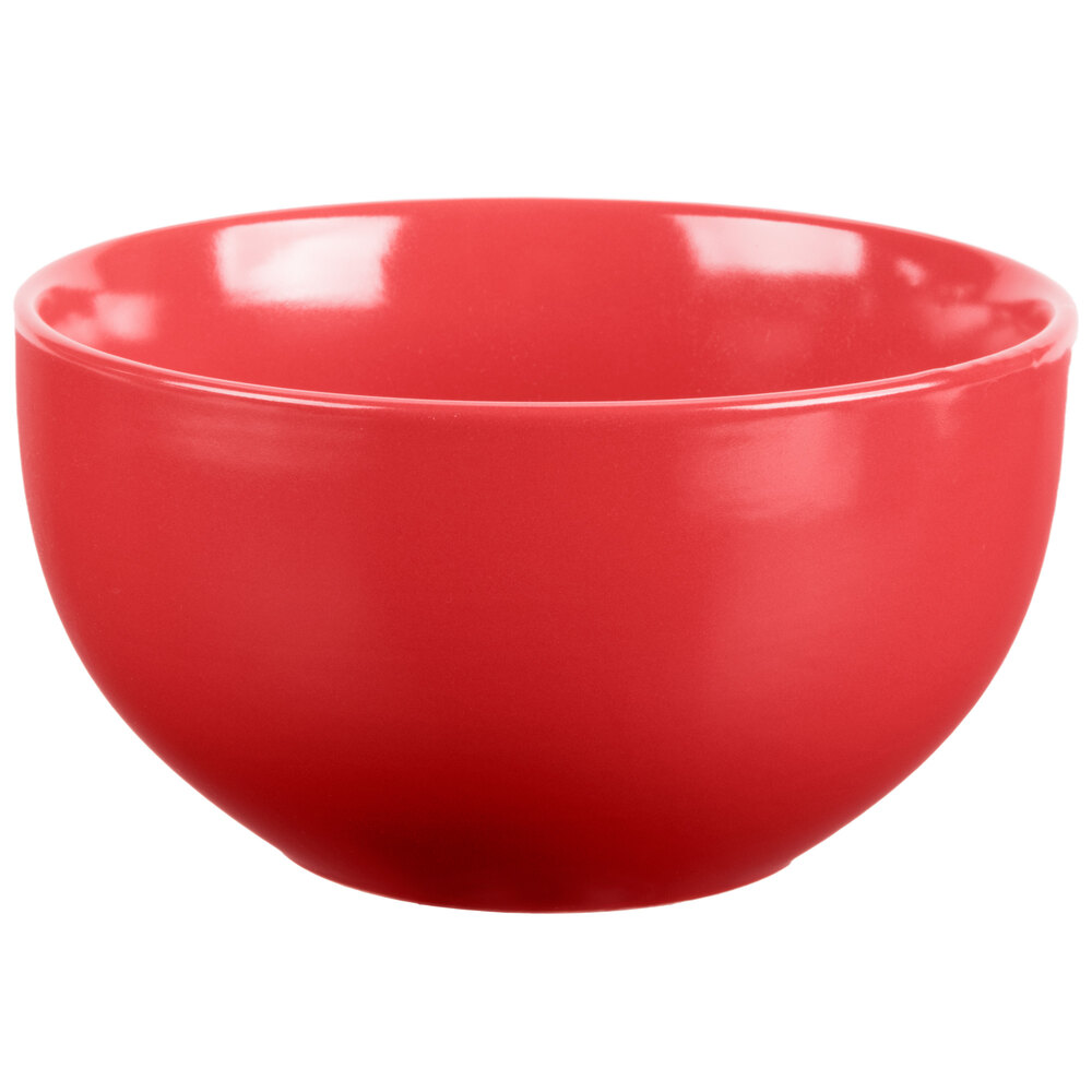 10 Strawberry Street WM-7-RED Wazee Matte 16 oz. Round Red Stoneware Cereal Bowl - 6/Case