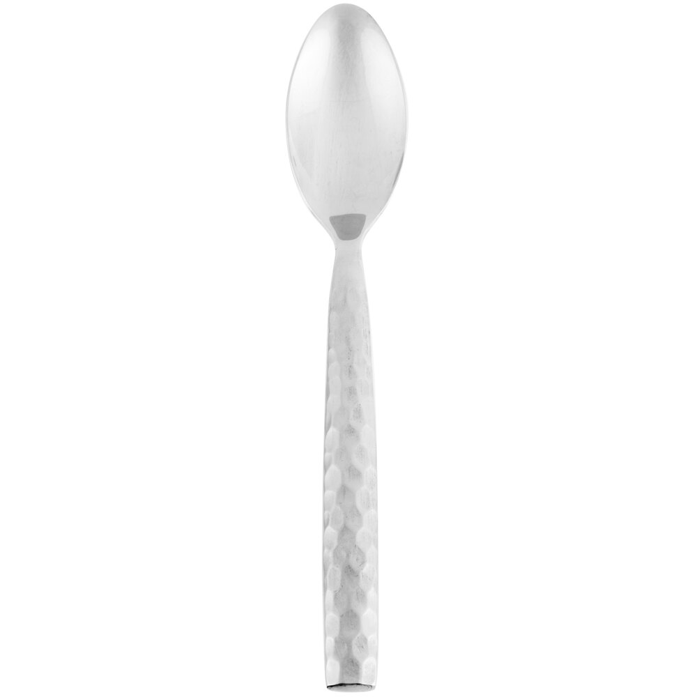 10 Strawberry Street HAMF-DS Hammer Forged 8 1/4" 18/0 Heavy Weight Stainless Steel Dinner Spoon - 12/Case