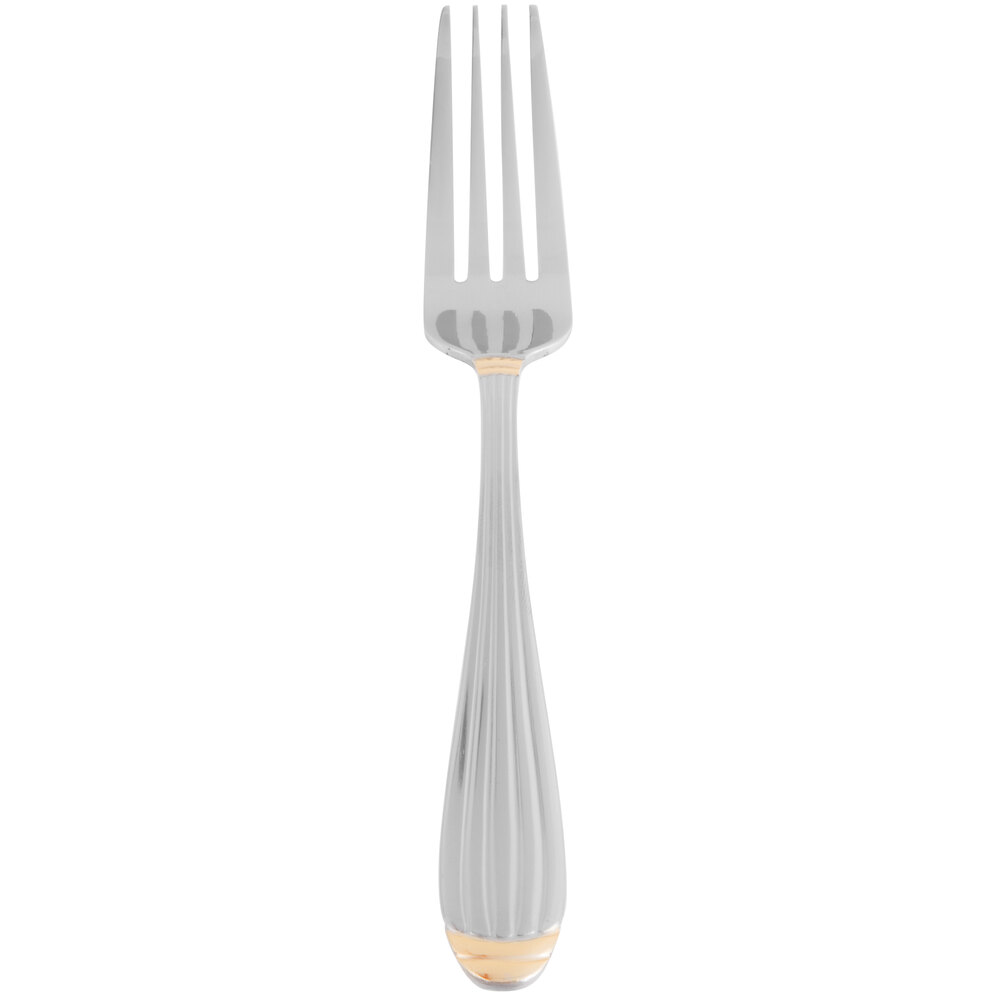 10 Strawberry Street PAR-SF Parisian Gold 18/0 Heavy Weight 7" Stainless Steel Salad Fork - 12/Case