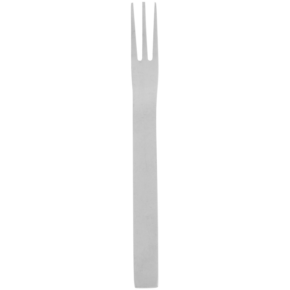 10 Strawberry Street TB-SF Tid Bit 18/0 Heavy Weight 4 3/4" Stainless Steel Cocktail Fork - 12/Case
