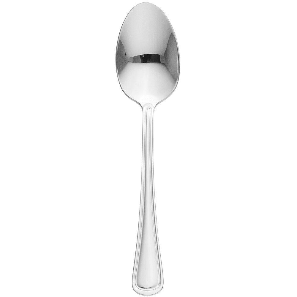 Libbey 101 002 Classic Rim II 7 1/4" 18/8 Stainless Steel Extra Heavy Weight Dessert Spoon - 36/Case
