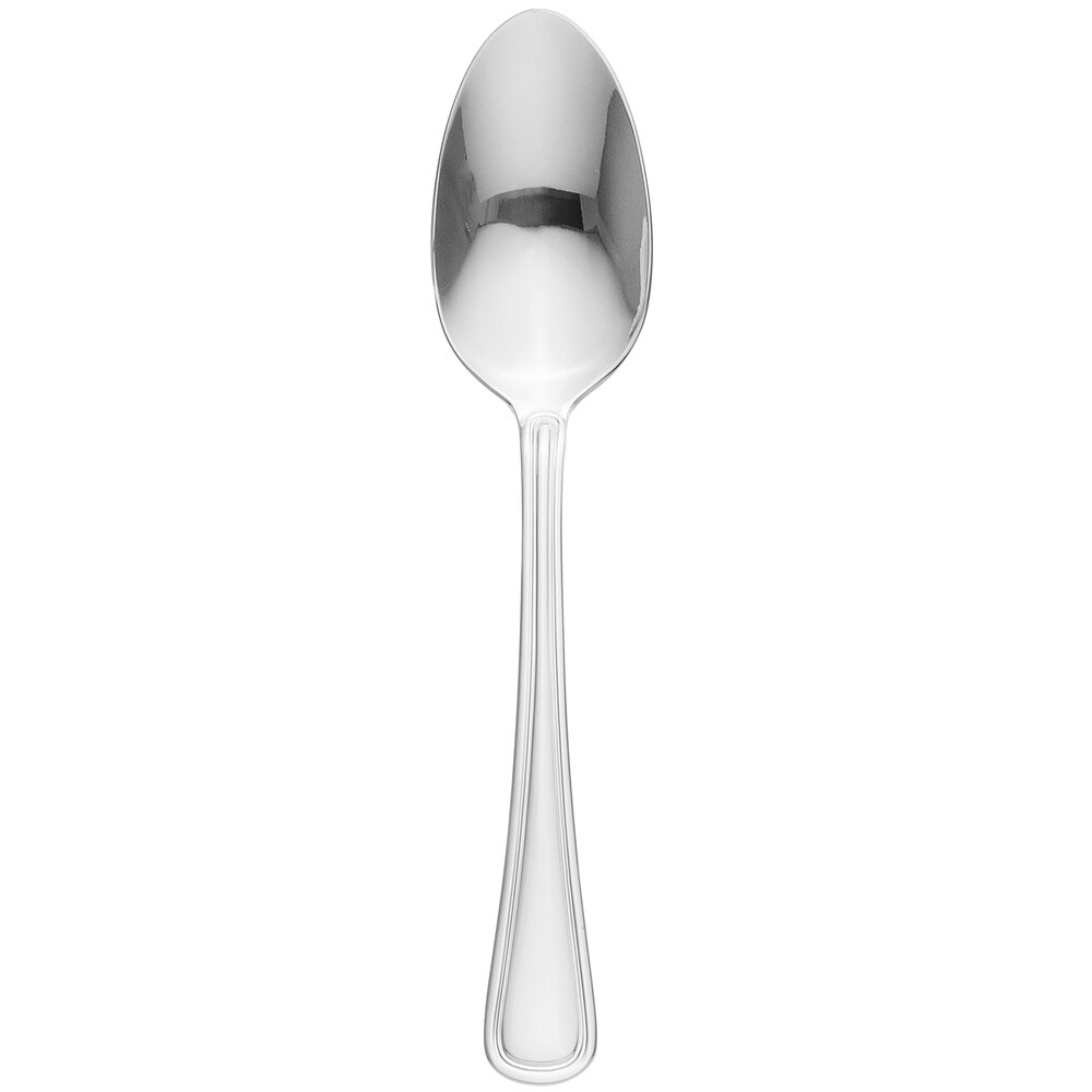 Libbey 101 003 Classic Rim II 8 1/8" 18/8 Stainless Steel Extra Heavy Weight Tablespoon / Serving Spoon - 36/Case