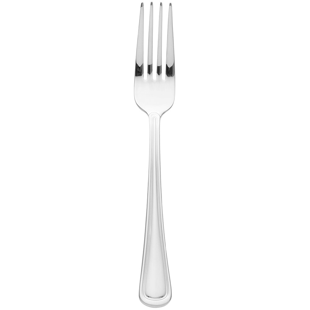 Libbey 101 030 Classic Rim II 7 3/8" 18/8 Stainless Steel Extra Heavy Weight Utility / Dessert Fork - 36/Case