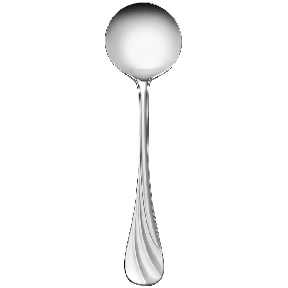 Libbey 491 016 Serenade 6 1/2" 18/8 Stainless Steel Extra Heavy Weight Bouillon Spoon - 12/Case