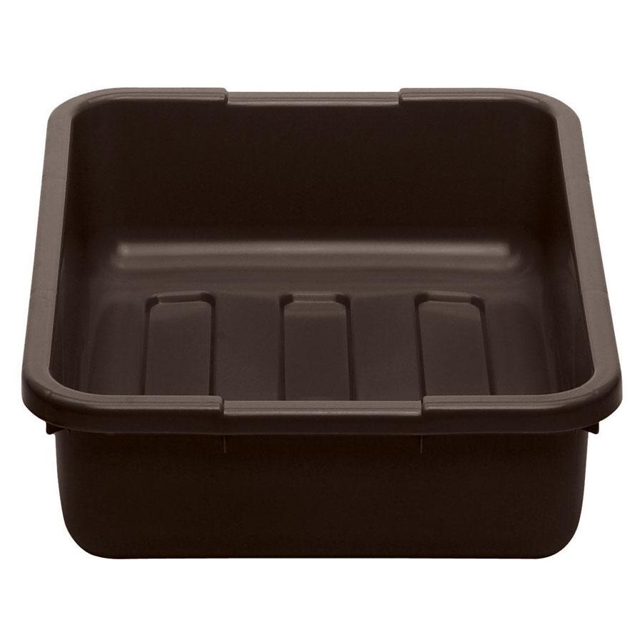 Cambro 21155CBP131 Poly Cambox 21" x 15" x 5" Dark Brown Polyethylene Bus Tub with Ribbed Bottom