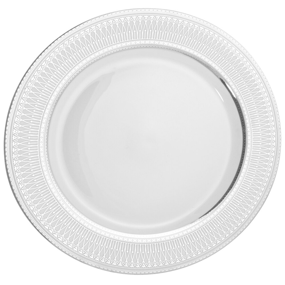 10 Strawberry Street IRIANA-1SLV Iriana 10 1/4" Silver Porcelain Dinner Plate - 24/Case