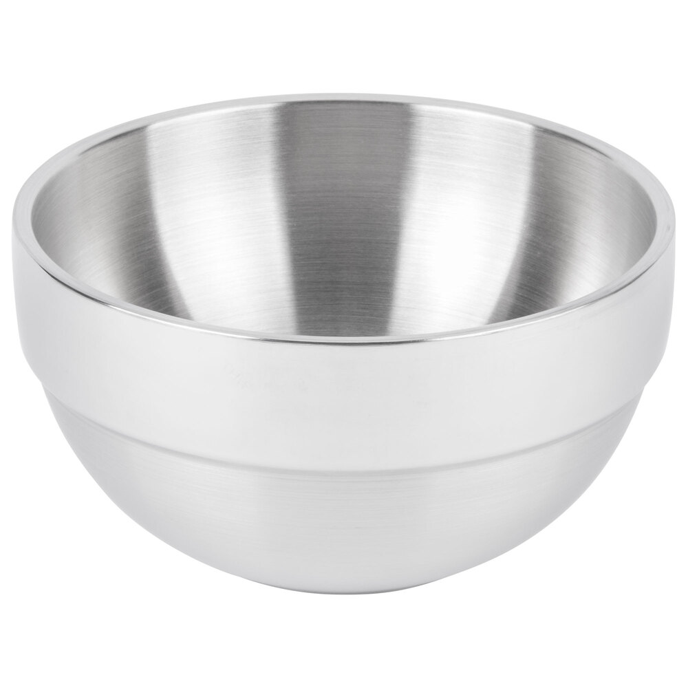 Vollrath 46667 3.4 Qt. Double Wall Stainless Steel Round Satin-Finished Serving Bowl