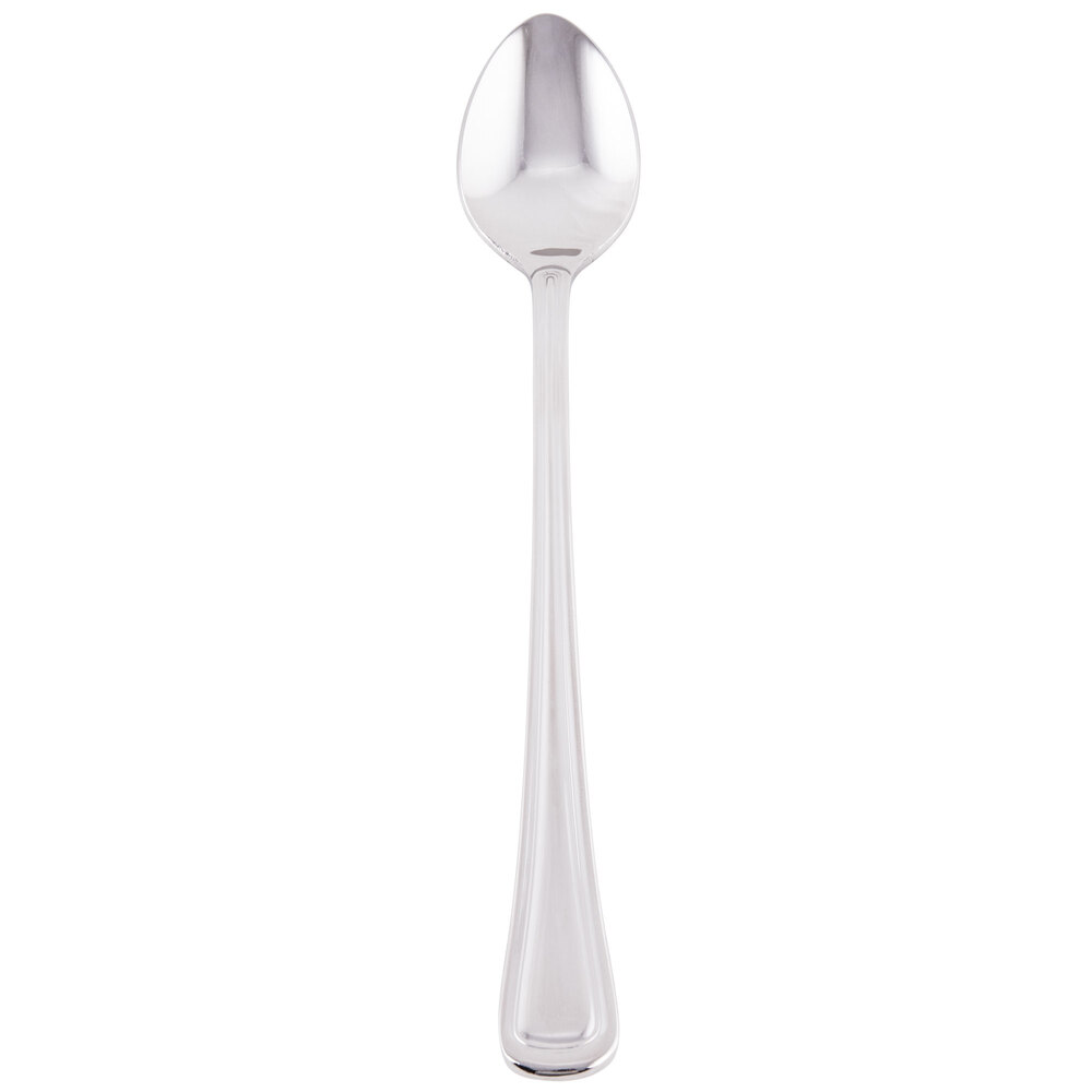Libbey 101 021 Classic Rim II 7 3/8" 18/8 Stainless Steel Extra Heavy Weight Iced Tea Spoon - 36/Case