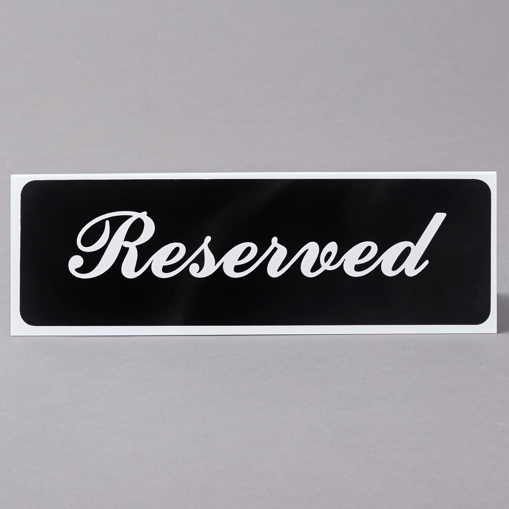 Vollrath 4135 9" x 3" Table Tent Sign "Reserved"